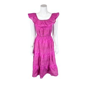 Destination 365 Regular Printed Off-the- Shoulder Dress Fuchsia X-Small Size